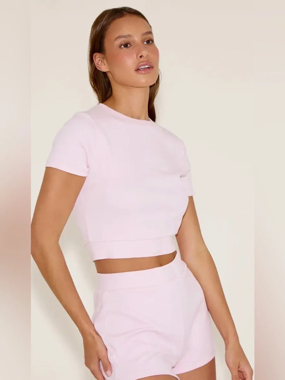 PRETTYLITTLETHING PINK SLEEP TONAL SATIN EMBLEM BOXER SHORTS